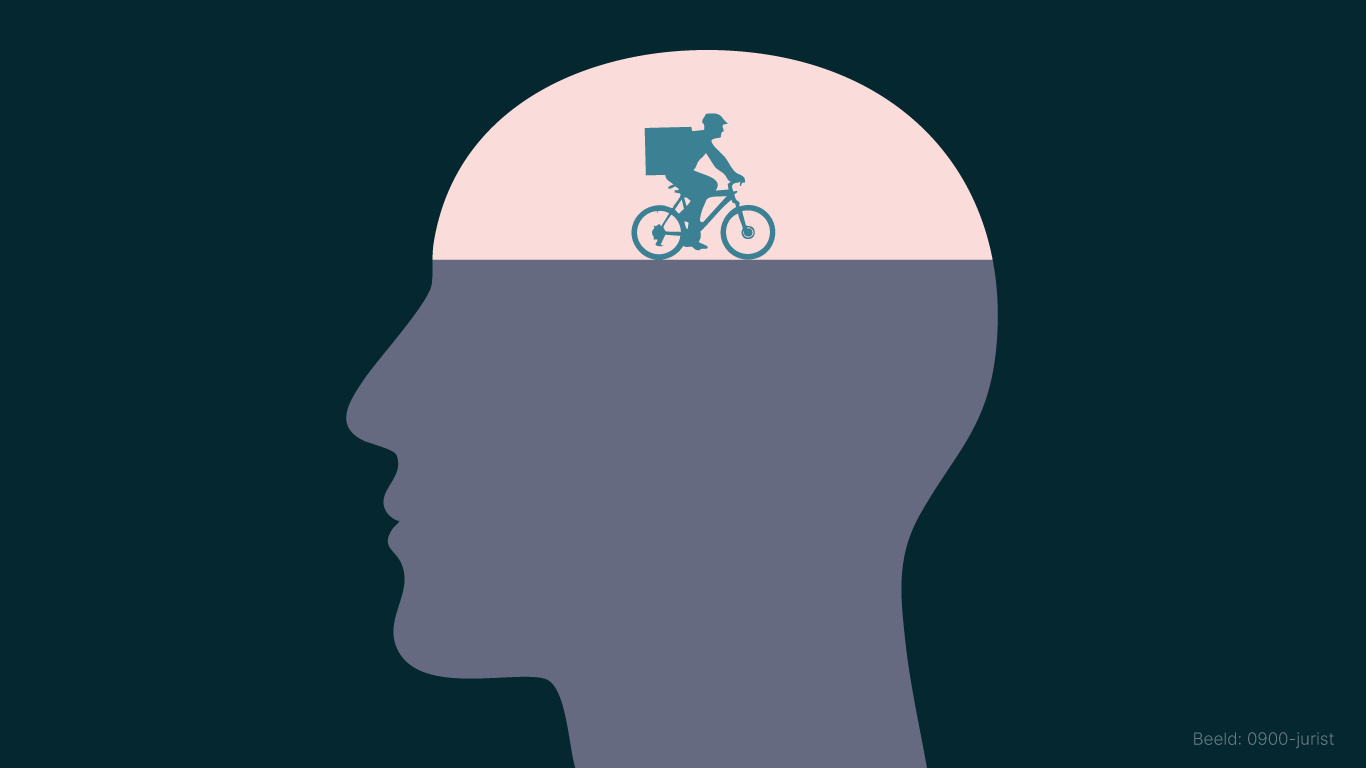 Deliveroo-bezorger onderweg, symbool voor de dunne scheidslijn tussen schijnzelfstandigheid en echt ondernemerschap.